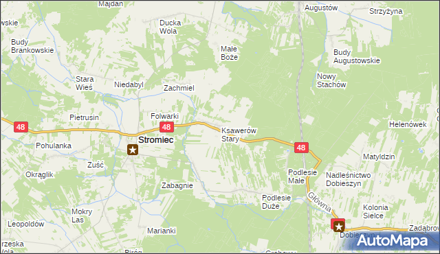 mapa Ksawerów Stary, Ksawerów Stary na mapie Targeo