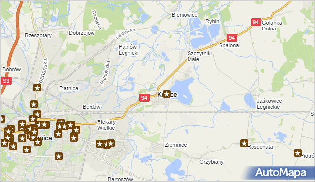 mapa Kunice powiat legnicki, Kunice powiat legnicki na mapie Targeo