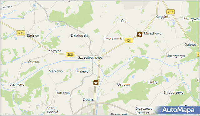 mapa Kunowo gmina Gostyń, Kunowo gmina Gostyń na mapie Targeo