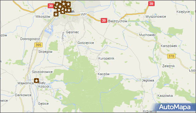 mapa Kuropatnik, Kuropatnik na mapie Targeo