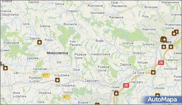 mapa Kwiatonowice, Kwiatonowice na mapie Targeo