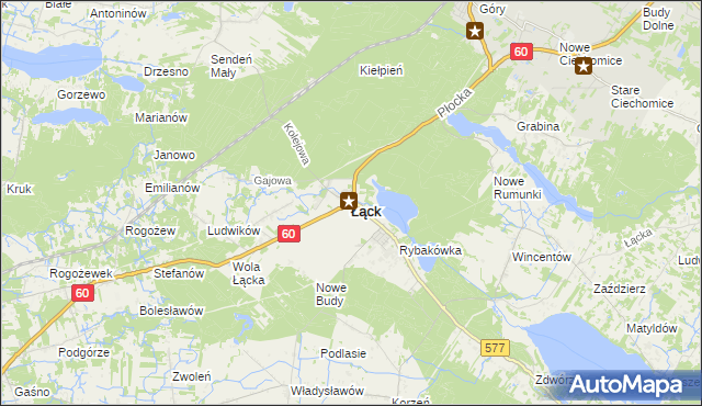 mapa Łąck, Łąck na mapie Targeo