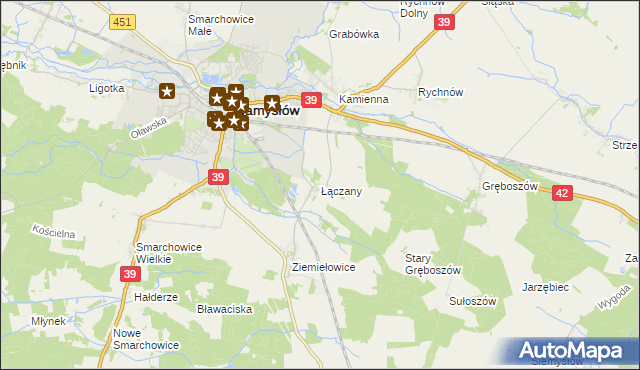 mapa Łączany gmina Namysłów, Łączany gmina Namysłów na mapie Targeo