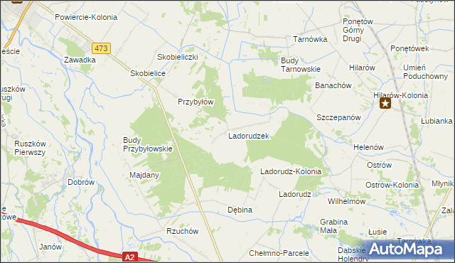 mapa Ladorudzek, Ladorudzek na mapie Targeo
