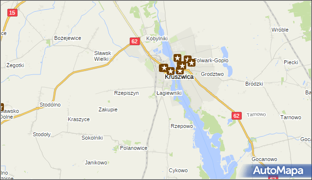 mapa Łagiewniki gmina Kruszwica, Łagiewniki gmina Kruszwica na mapie Targeo
