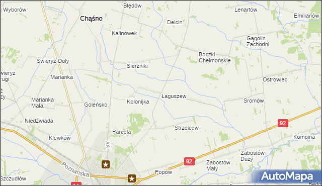 mapa Łaguszew, Łaguszew na mapie Targeo