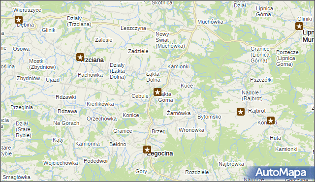 mapa Łąkta Górna, Łąkta Górna na mapie Targeo