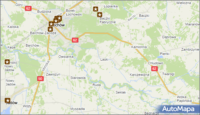 mapa Laski gmina Łochów, Laski gmina Łochów na mapie Targeo