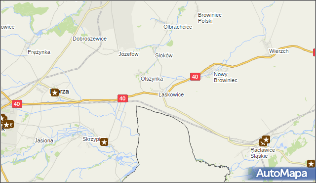 mapa Laskowice gmina Lubrza, Laskowice gmina Lubrza na mapie Targeo