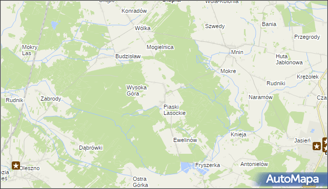 mapa Lasocin gmina Łopuszno, Lasocin gmina Łopuszno na mapie Targeo