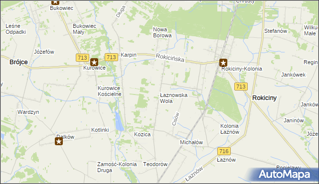 mapa Łaznowska Wola, Łaznowska Wola na mapie Targeo