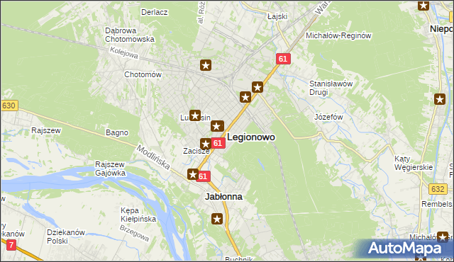 mapa Legionowo, Legionowo na mapie Targeo