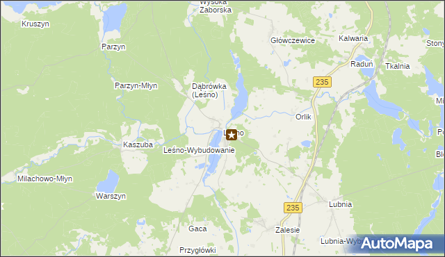 mapa Leśno gmina Brusy, Leśno gmina Brusy na mapie Targeo