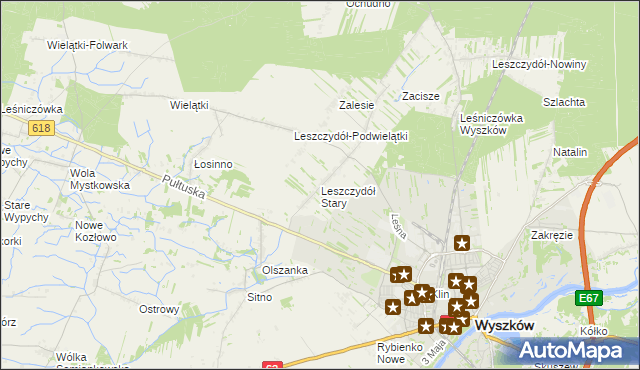 mapa Leszczydół Stary, Leszczydół Stary na mapie Targeo