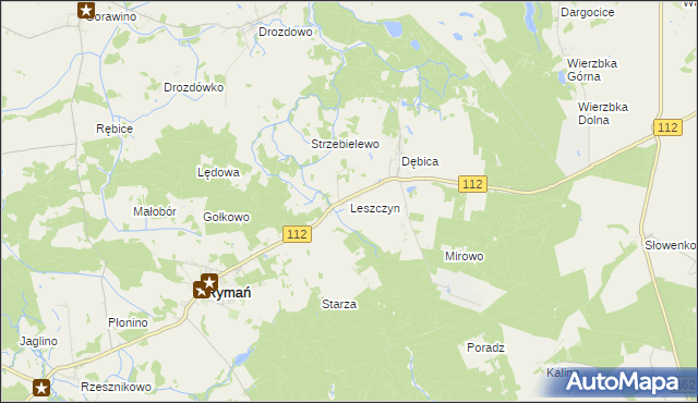 mapa Leszczyn, Leszczyn na mapie Targeo