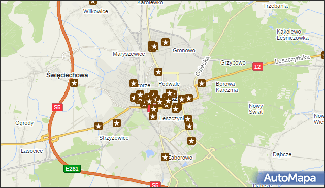 mapa Leszno, Leszno na mapie Targeo