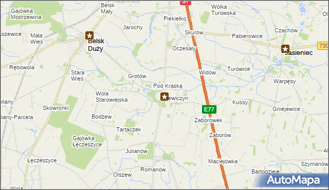 mapa Lewiczyn gmina Belsk Duży, Lewiczyn gmina Belsk Duży na mapie Targeo