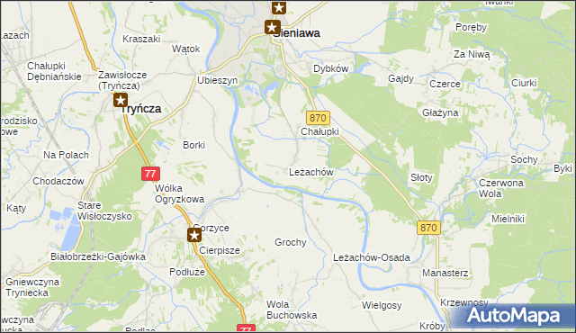 mapa Leżachów, Leżachów na mapie Targeo