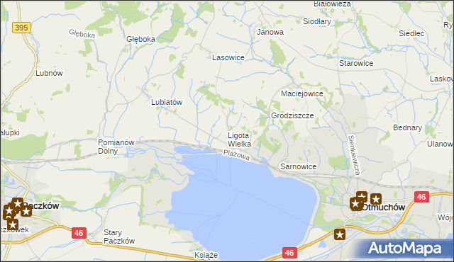 mapa Ligota Wielka gmina Otmuchów, Ligota Wielka gmina Otmuchów na mapie Targeo