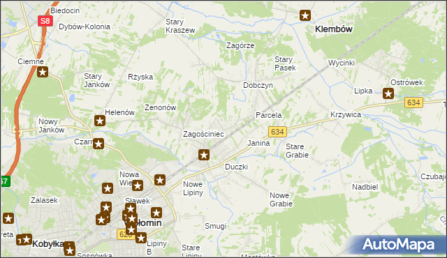 mapa Lipinki gmina Wołomin, Lipinki gmina Wołomin na mapie Targeo