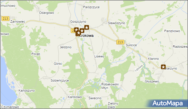 mapa Lisewo gmina Krokowa, Lisewo gmina Krokowa na mapie Targeo