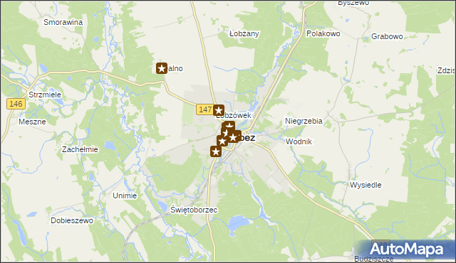 mapa Łobez, Łobez na mapie Targeo