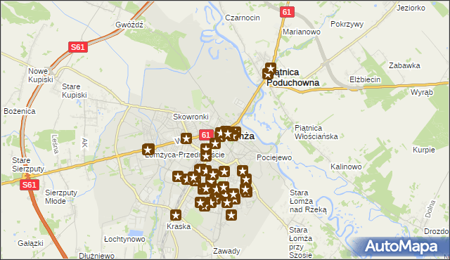 mapa Łomży, Łomża na mapie Targeo
