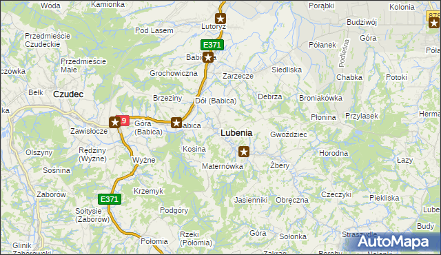 mapa Lubenia, Lubenia na mapie Targeo