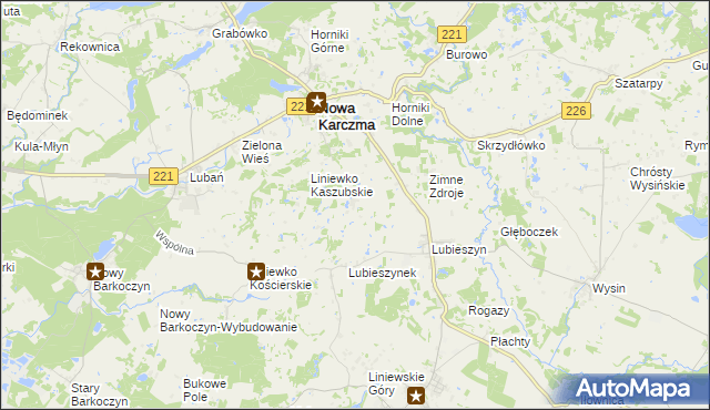 mapa Lubieszynek gmina Nowa Karczma, Lubieszynek gmina Nowa Karczma na mapie Targeo