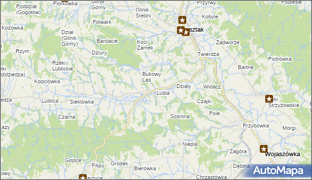 mapa Lubla, Lubla na mapie Targeo