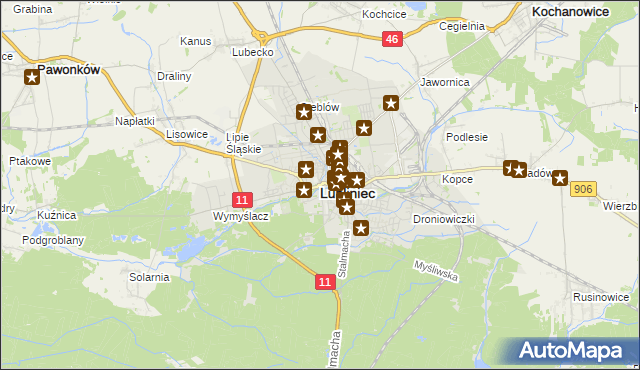 mapa Lubliniec, Lubliniec na mapie Targeo