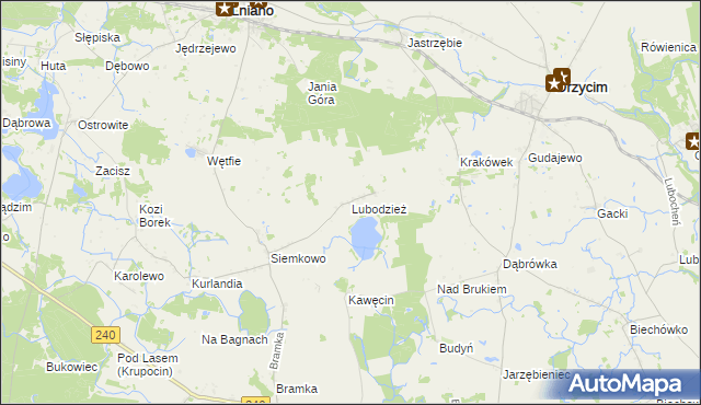 mapa Lubodzież, Lubodzież na mapie Targeo