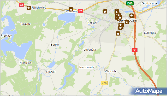 mapa Lubogóra, Lubogóra na mapie Targeo