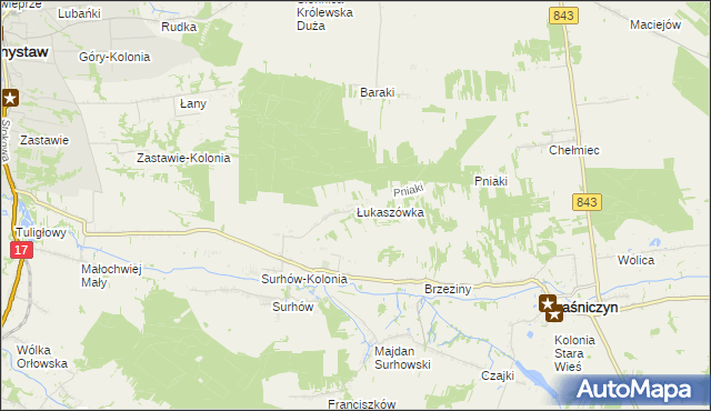 mapa Łukaszówka gmina Kraśniczyn, Łukaszówka gmina Kraśniczyn na mapie Targeo