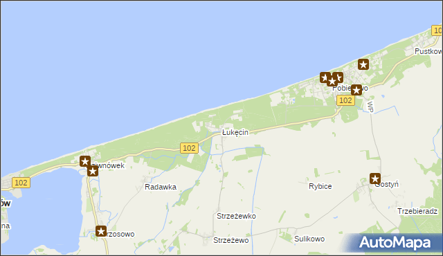 mapa Łukęcin, Łukęcin na mapie Targeo