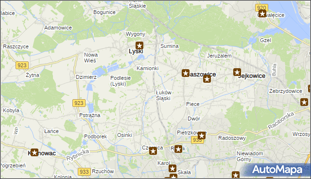 mapa Łuków Śląski, Łuków Śląski na mapie Targeo