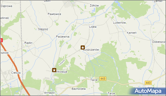 mapa Łuszczanów, Łuszczanów na mapie Targeo