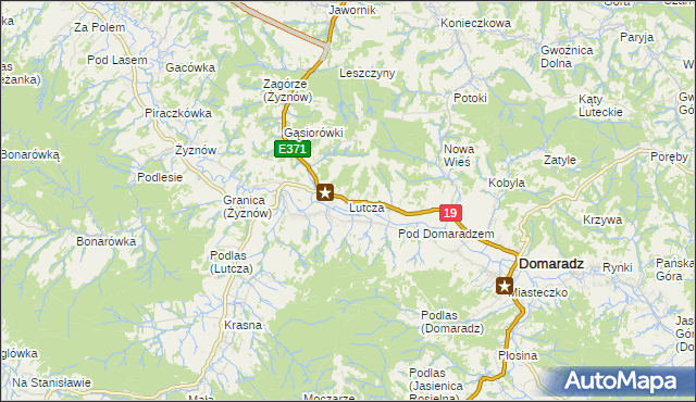 mapa Lutcza, Lutcza na mapie Targeo