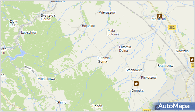 mapa Lutomia Górna, Lutomia Górna na mapie Targeo