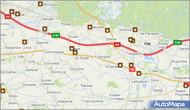 mapa Łysokanie, Łysokanie na mapie Targeo