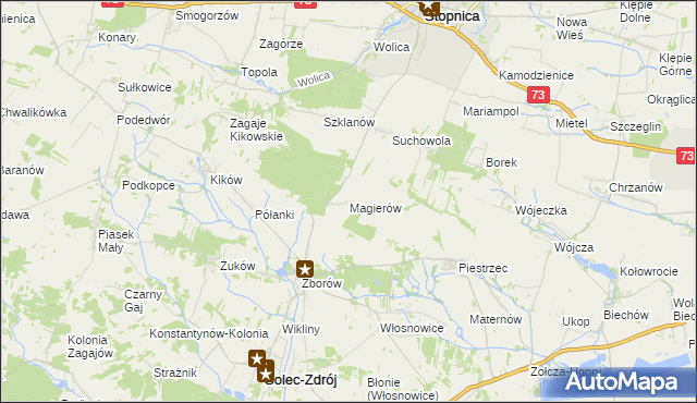 mapa Magierów gmina Solec-Zdrój, Magierów gmina Solec-Zdrój na mapie Targeo