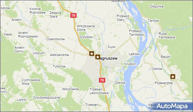 mapa Magnuszew, Magnuszew na mapie Targeo