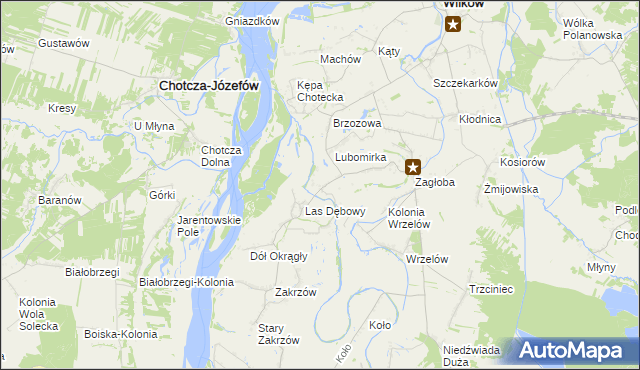 mapa Majdany gmina Wilków, Majdany gmina Wilków na mapie Targeo