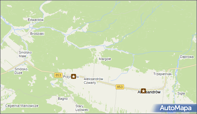 mapa Margole, Margole na mapie Targeo