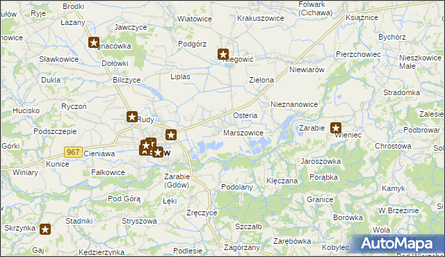 mapa Marszowice gmina Gdów, Marszowice gmina Gdów na mapie Targeo