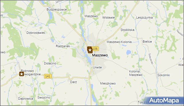 mapa Maszewo powiat goleniowski, Maszewo powiat goleniowski na mapie Targeo