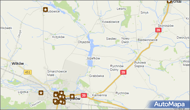 mapa Michalice, Michalice na mapie Targeo