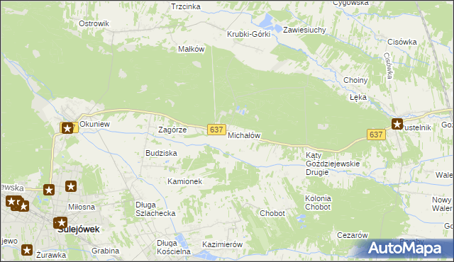 mapa Michałów gmina Halinów, Michałów gmina Halinów na mapie Targeo