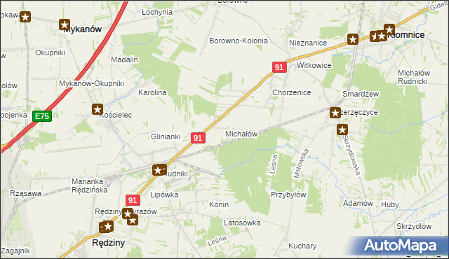 mapa Michałów Rudnicki, Michałów Rudnicki na mapie Targeo