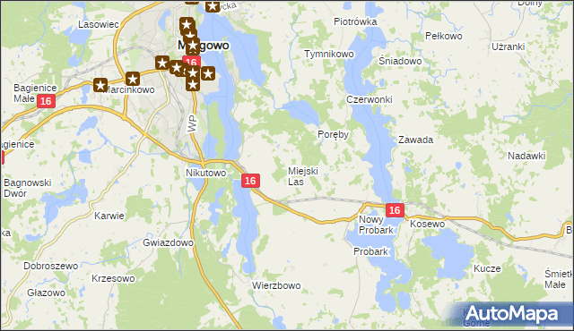 mapa Miejski Las, Miejski Las na mapie Targeo